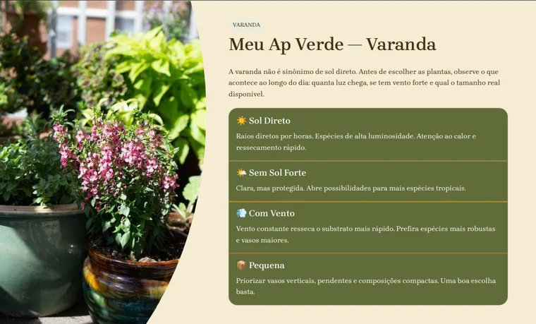 Meu Ap Verde — página da varanda