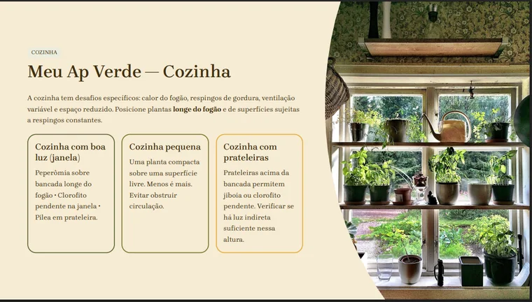 Meu Ap Verde — página da cozinha