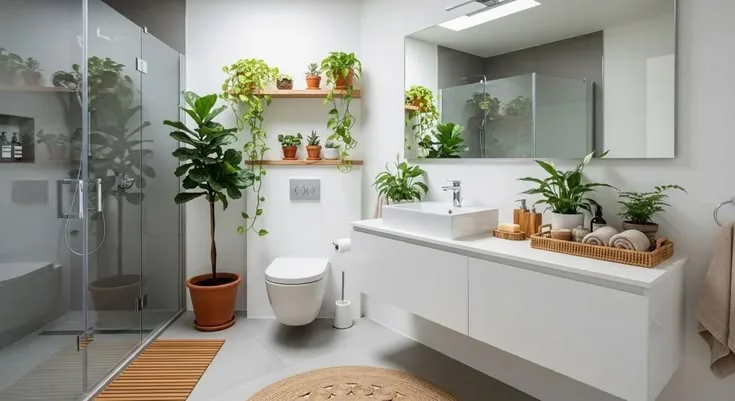 Banheiro com verde